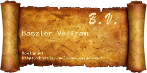 Baszler Volfram névjegykártya